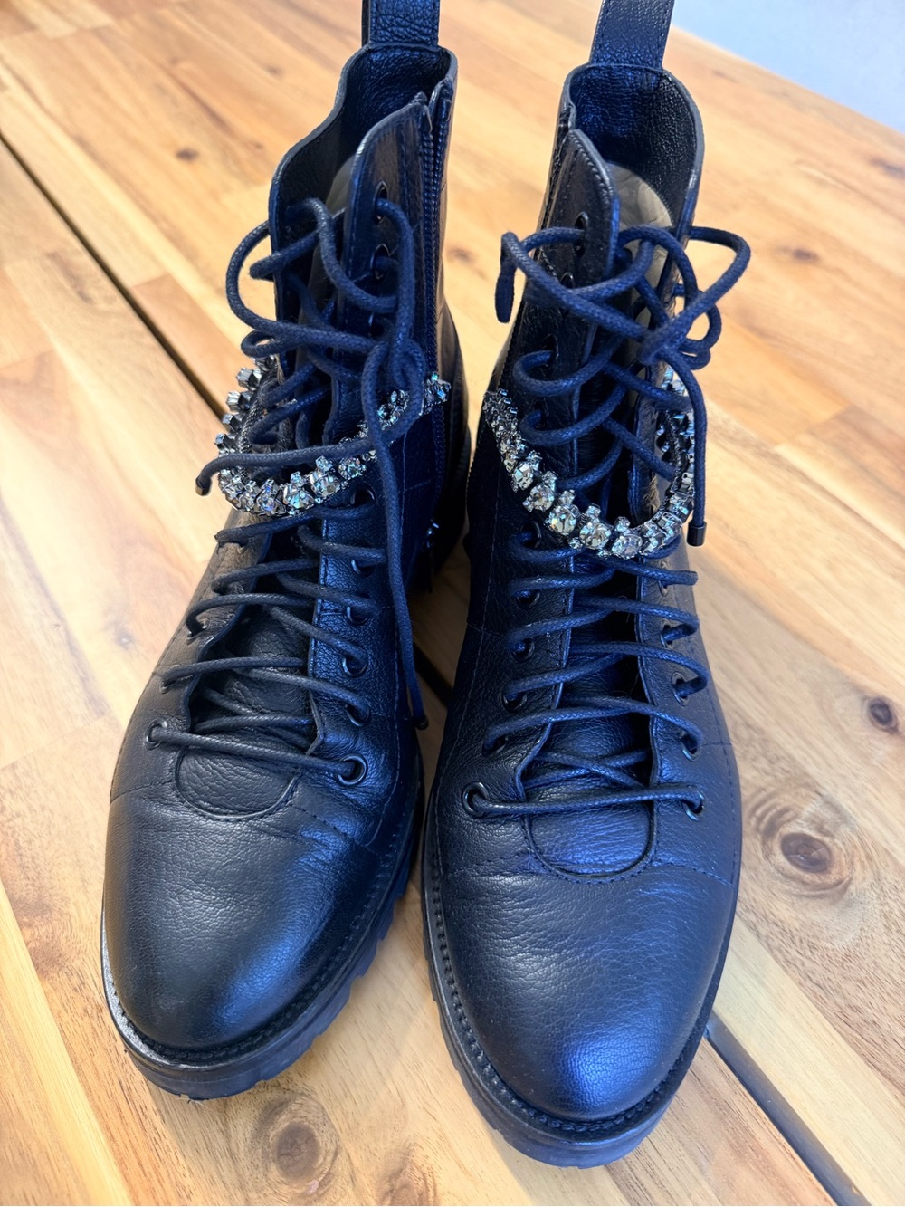 Jimmy Choo LIKE NEW Cruz Embellished Combat Boots
